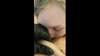 Leather Blowjob POV Lesbian Oral Slut Sucking My Big Clit-3