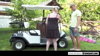 Outdoor Granny Learns New Moves From Golf Instructor-1