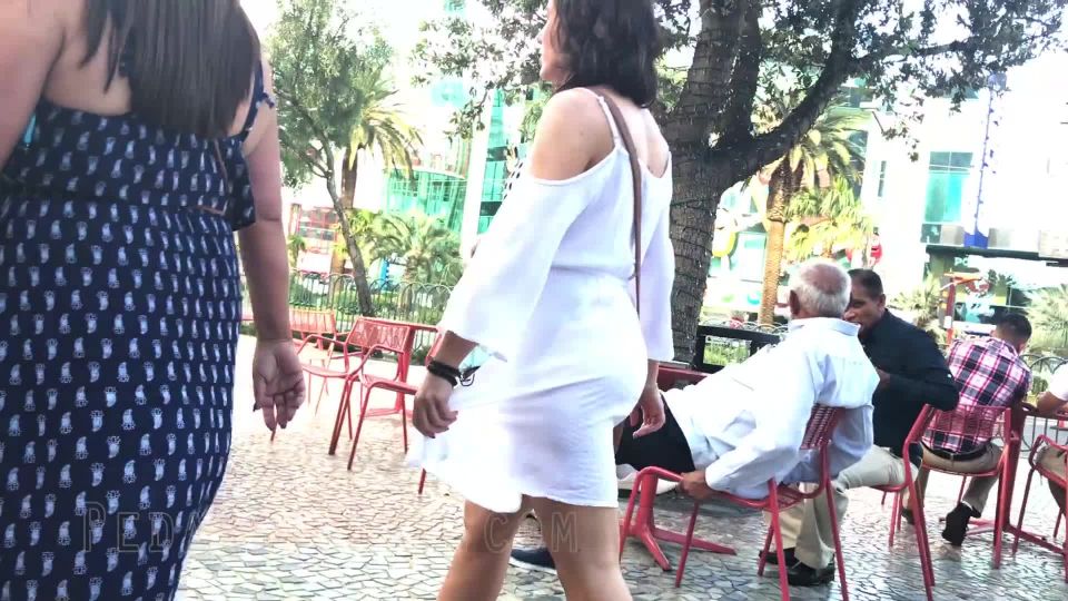 CandidCreeps 765 Vtl See Thru White Dress Public Candid Thong