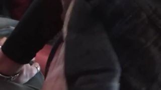 Blonde lady black pantyhose footjob - feet - Foot Fetish-3