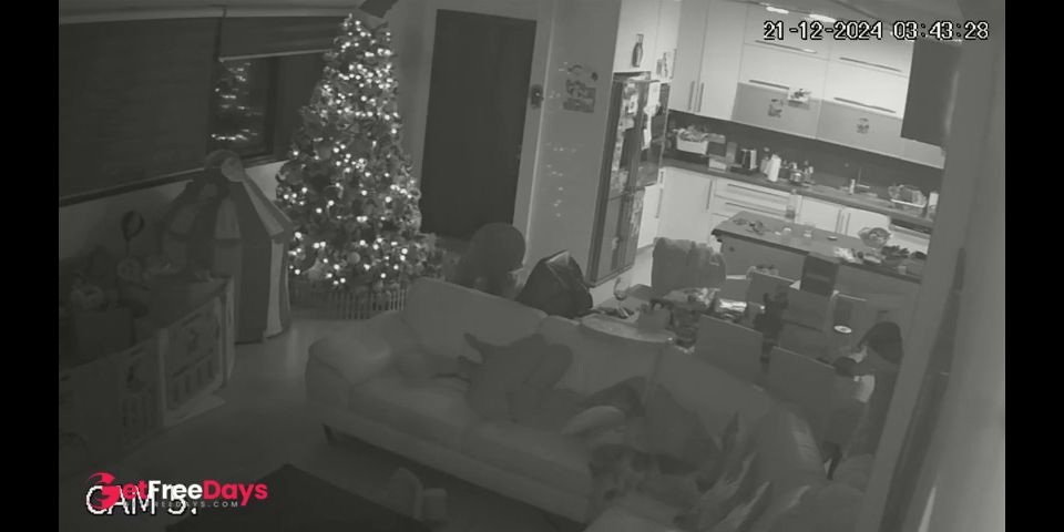 [Sleeping.Porn] Christmas tape - sexy babe chilling on the sofa after dinner