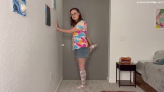 online clip 3 Nina Crowne - Sister Busts Your Balls, leg fetish on femdom porn -3