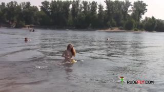 Beautiful fresh faced teen plays at the beach  nude-3