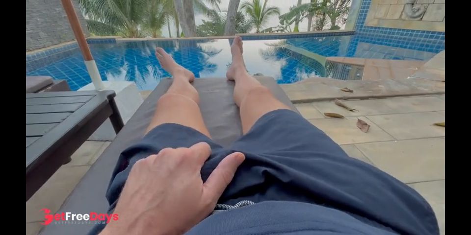 [GetFreeDays.com] morning wood in front of hotel pool lets jerk it out and cum a hot sperm load Porn Stream November 2022