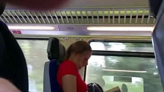 Exhibitionist dude plays with his cock in train-1