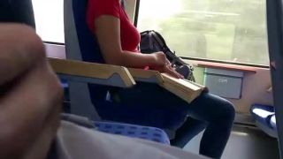 Exhibitionist dude plays with his cock in train-5