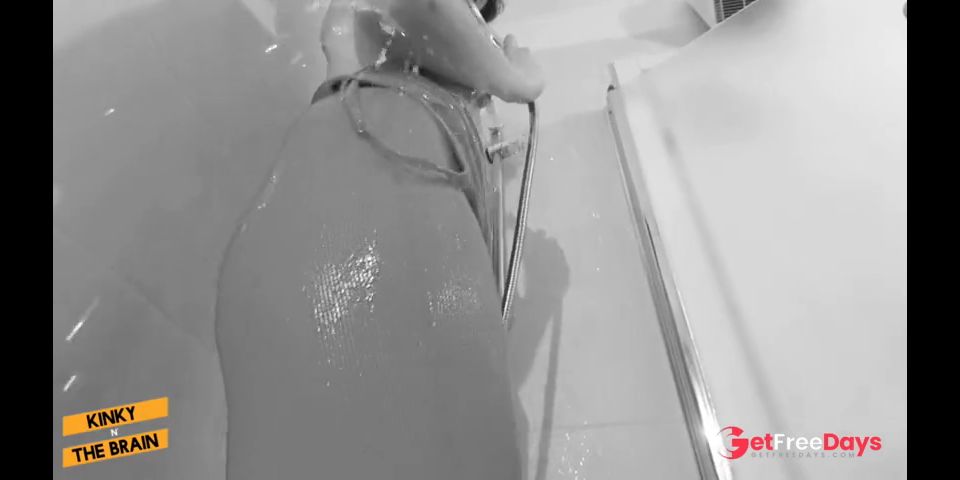 Wet Bodysuit Orgasm in the shower