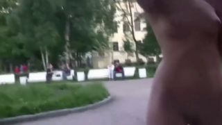 Striptease Russian Girls Fool Around In Public-9