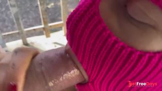 Stepsister lured to an old house to suck a big dick-7