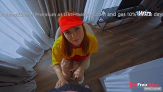 Pervy Courier Fucked Without a Condom for an Extra Pay. Cumshot for Cute Poli...-1