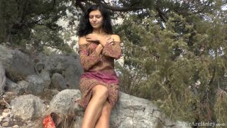 Hiking makes hairy babe Efina cum hard outside-1