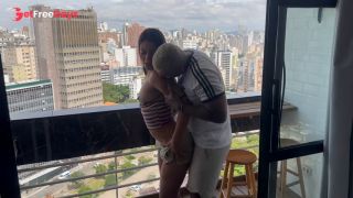 [GetFreeDays.com] Crazy fuck on the balcony with the brunette from So Paulo  Adult Video March 2023-0