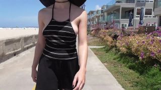 online xxx video 11 Shy Goth Exhibitionist – Beach Walk – Halter top, vintage hard sex on hardcore porn -1