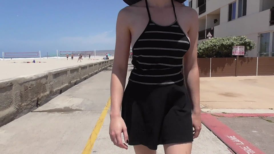 online xxx video 11 Shy Goth Exhibitionist – Beach Walk – Halter top, vintage hard sex on hardcore porn 