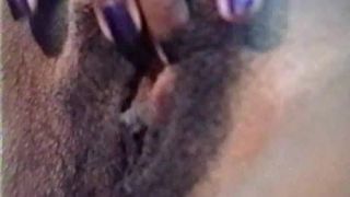 Go In Close As This Black Amateur With A Hairy Pussy Masturbates-0