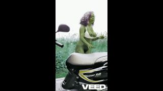 boricualovenyc - PUBLIC FOREST JUNGLE SNOWING PARODY SHE HULK GREEN EXOTIC ROLE PLAY-1