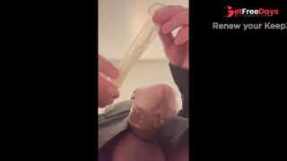 Jerking Off In Condom- Cuckold POV Cum Eating-8