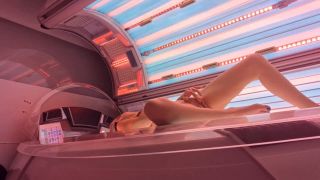 Horny girl fingering pussy in the solarium - Masturbation-3