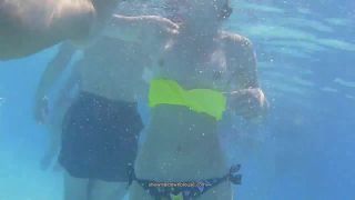 Beautiful girl loses her yellow top underwater  1 280-1