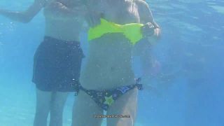 Beautiful girl loses her yellow top underwater  1 280-3