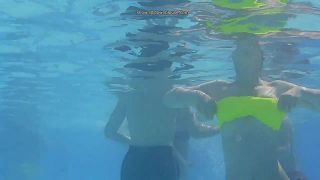 Beautiful girl loses her yellow top underwater  1 280-9