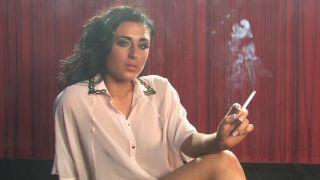 Emma May Peacock Smoking In A See Through Top.-1