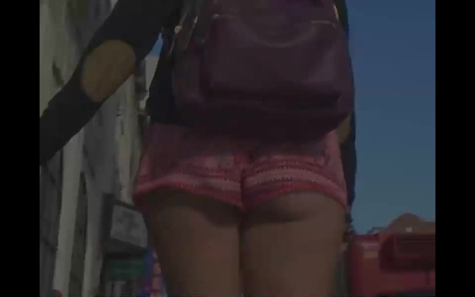 Hungry butt swallows shorts voyeur 