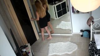 Nice blonde girl in front of mirror. hidden cam-1
