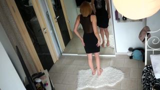 Nice blonde girl in front of mirror. hidden cam-4