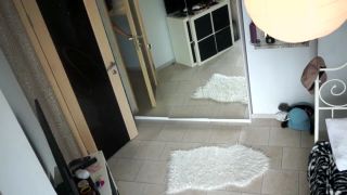 Nice blonde girl in front of mirror. hidden cam-5