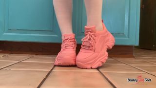 online clip 7 Bailey Jay Feet - Big Pink Sneakers [HD, 1080p] | foot fetish | feet porn hotwife fetish-1