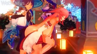 Wet Waifus - Yae Miko gets Fucked again and again - Genshin Impact Sex Compilation-8