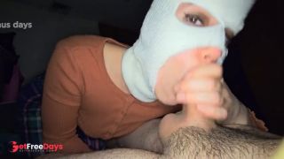 A Quickie BJ Ends With Sloppy Cumshot - POV Ball Draining - Messy Facial After Milking Big Cock-3