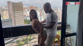 Crazy Fuck on the Balcony with the Brunette from So Paulo -0