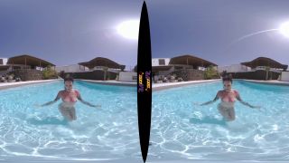 Tattooed & Topless In The Pool (VR Striptease-5