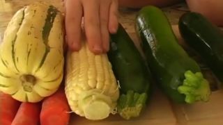 video 24 Cucumber and carrots, corn and pumpkin – teen girl masturbate wildly | teen | amateur porn paw fetish-0