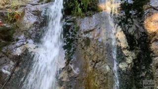 SparksGoWild - Hot Guy and 2 Sexy Girls have a Threesome next to a Waterfall , hot blonde women on big tits -1