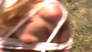 Girl like to suck and gets spanked outside. Vintage-6