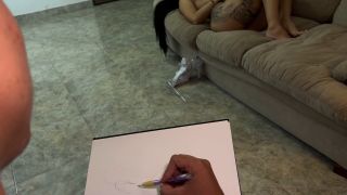 Porn Hub - Artist Can t Hold Back And Jerks Off While Drawing Naked The Big Tits Of Hot Colombian Silvana Lee - Teen-1