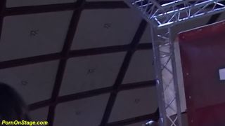 Skinny Babe Banged On Public Stage - Public-3