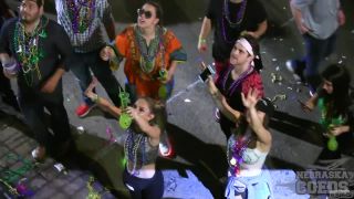 Mardi Gras 2017 From Our Bourbon Street Apartment Girls Flashing For Beads Lesbian!-5