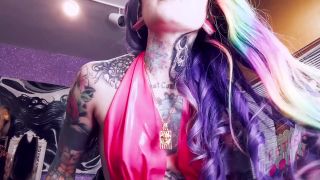 Sissy Brainwash AMSR Whisper Latex Femdom Rainbow Hair Tattooed Mistres-3