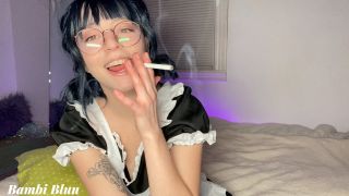 Bambi Bluu - Maid in Glasses Smoking Solo POV - Solo-6