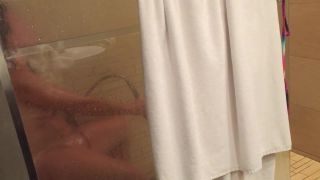 Caught wife masturbating with jet water in the shower-7