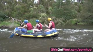 Hairy amateur girl fingered in rafting threesome, amateur lesbian on amateur porn -1