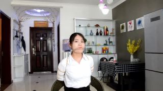 Asian Girls Bound and Gagged rope bondage shibari tape ballgag drooling lecture-0