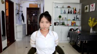 Asian Girls Bound and Gagged rope bondage shibari tape ballgag drooling lecture-7