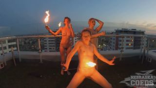 Lea, Melonie, Rebeka Ruby - Rooftop Fire Dancing Extra Ho...-6