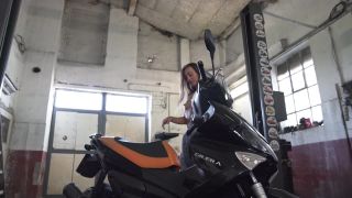 Dominika c in a old workroom on scooter  - -) / on request /-9