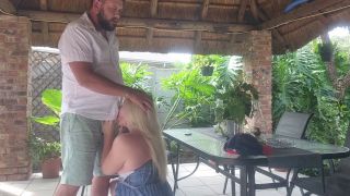 Amateur Fucking my neighbours wife outdoor on the patio-0